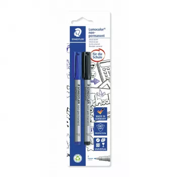 Staedtler Lumocolor F 316 ASBK2D nepastāvīgie marķieri plēvei, 2 gab.
