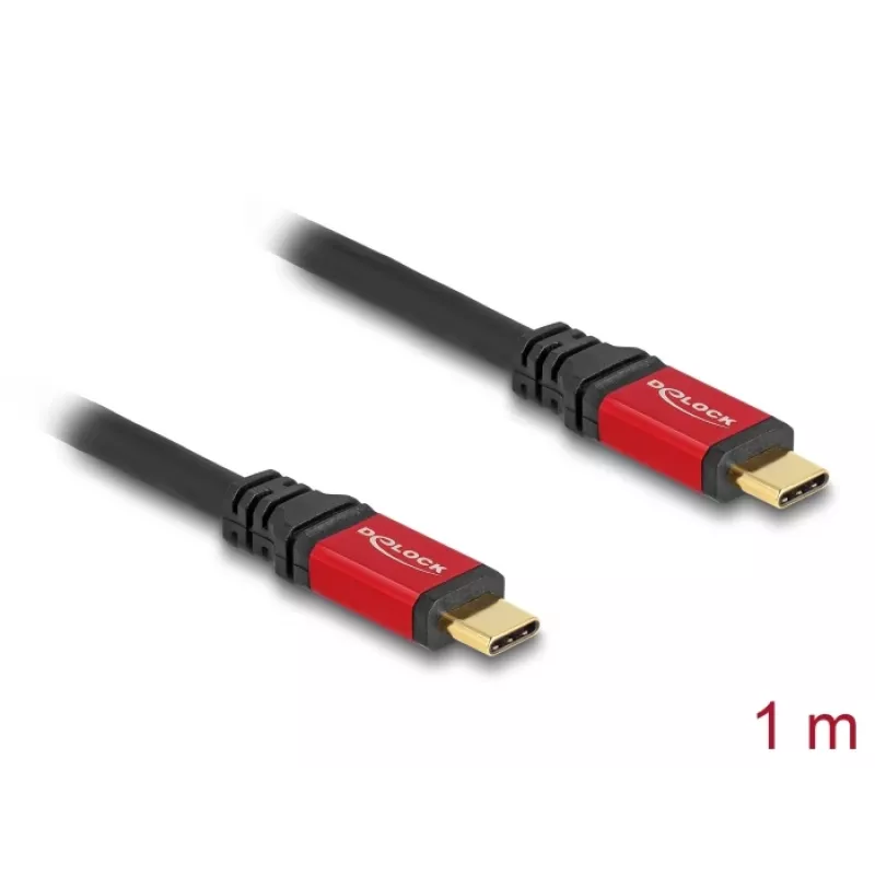 DeLOCK USB kabelis USB Type-C vīriešu uz vīriešu 10 Gbps PD 3.0 100 W 1 m sarkans metāla