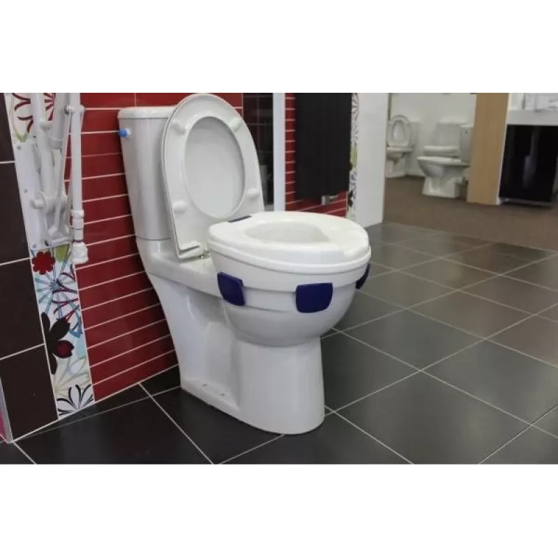 Tualetes poda paaugstinājums HERDEGEN Sahag 580540 zils balts apaļš 410×420×110 mm polipropilēns, maks. slodze 185 kg