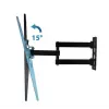 Wall TV mount ESPERANZA ERW016 for 70 inch TVs, Melns, 45 kg capacity, VESA 75x75–400x400, tilt 15°