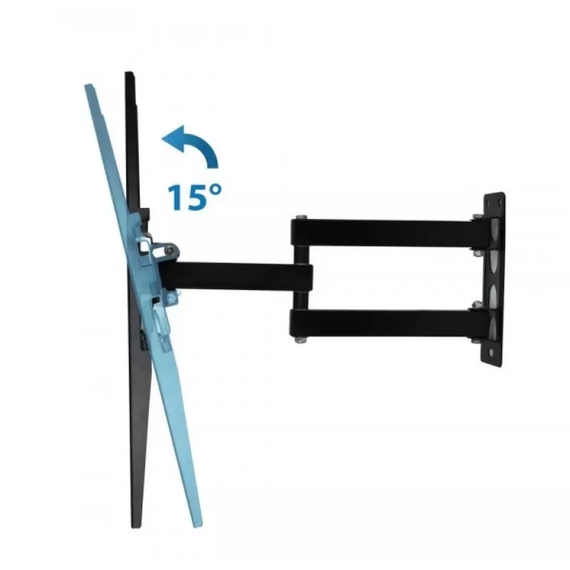 Wall TV mount ESPERANZA ERW016 for 70 inch TVs, Melns, 45 kg capacity, VESA 75x75–400x400, tilt 15°