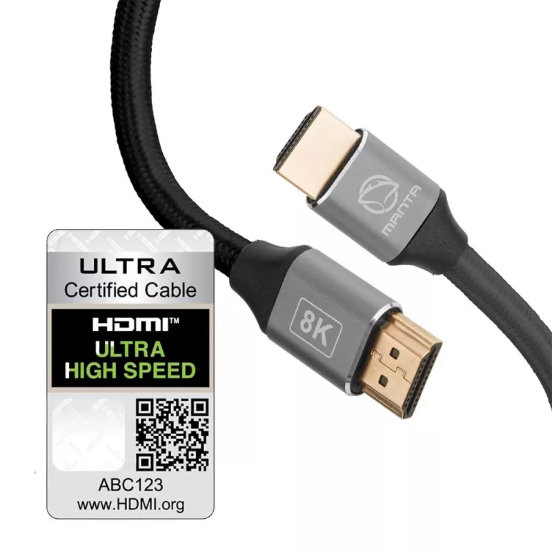 HDMI kabelis MANTA HDMI-1.5MC 1,5 m, atbalsta līdz 8K