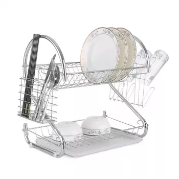 Trauku žāvējamais plaukts Maestro MR-1025-38, krāsots tērauds, dubulta konstrukcija, 38 cm, hromēta apdare