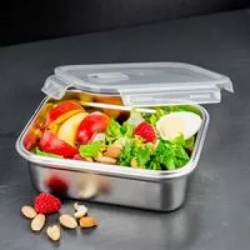 Pārtikas uzglabāšanas trauks Lurch Safety 1500 ml - nerūsējošā tērauda pusdienu kastīte
