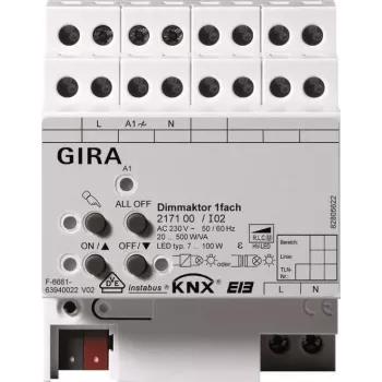 GIRA izpildmehānisms 217100 KNX/EIB Dimmen vienkanāla 500W REG (217100)