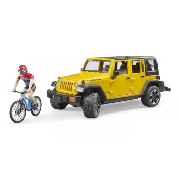Jeep rotaļlieta BRUDER 02543 kalnu velosipēda un riteņbraucēja tēmai, ABS, daudzkrāsaina, no 4 gadu vecuma