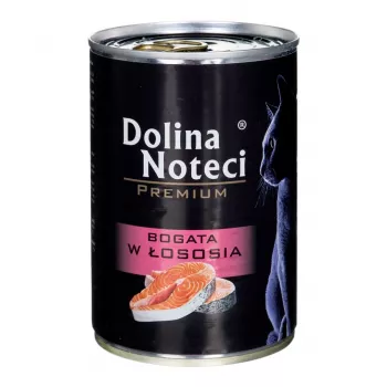 Mitrā kaķu barība Dolina Noteci DOLINA NOTECI Premium Lasis 400 g (2x200 g) bundža, pieaugušiem kaķiem, bez konservantiem