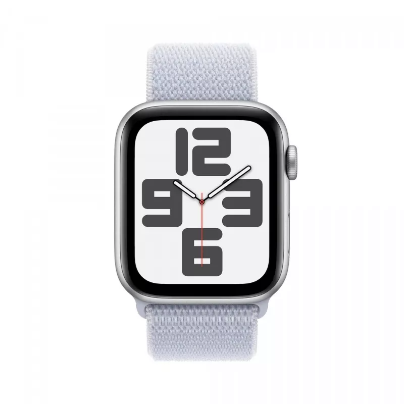 Watch SE GPS + Cellular 44 mm sudraba alumīnija korpuss ar Blue Cloud Sport Loop