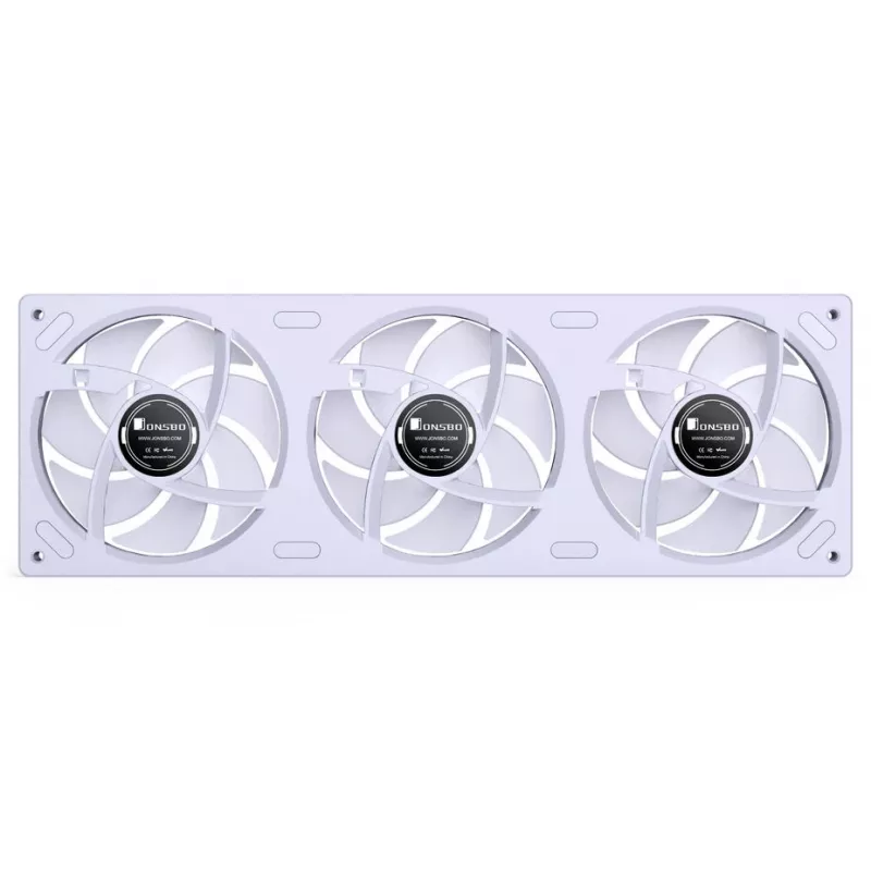 360mm ARGB PWM radiatora ventilatoru komplekts Jonsbo ZB-360 balts — 3x120mm PWM ARGB ventilatori šķidruma dzesēšanas radiatoriem