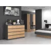 Kumode top e shop M8 140 ANT/ART — 8 atvilktnēm, Antracīta/Ozola, 1380×400×970 mm, Skaidu plātne