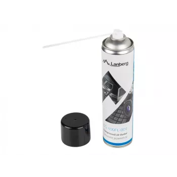 Saspiesta gaisa putekļu pūtējs LANBERG CG-600FL-001 — 600 ml, datoru tīrīšanai, melns/zils/baltss