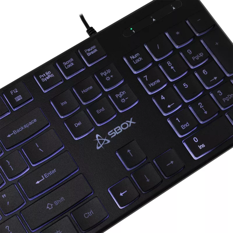 Vadu USB tastatūra SBOX K-22 US Melns — ASV izkārtojums, melna, vadu USB savienojums