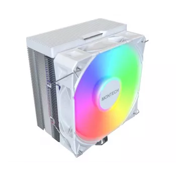Gaisa dzesētājs Montech NX400 ARGB 120 mm balts — 270 W TDP, FDB, 156×74×120 mm