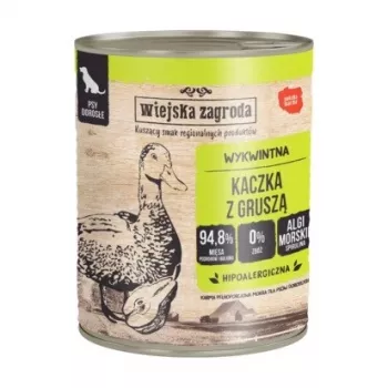 WIEJSKA ZAGRODA Pīle ar bumbieri - mitrā suņu barība - 800g