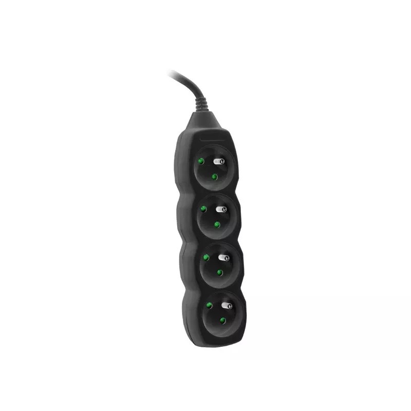 Tracer PowerCord pagarinātājs, 4 kontaktligzdas, 3 m, melns