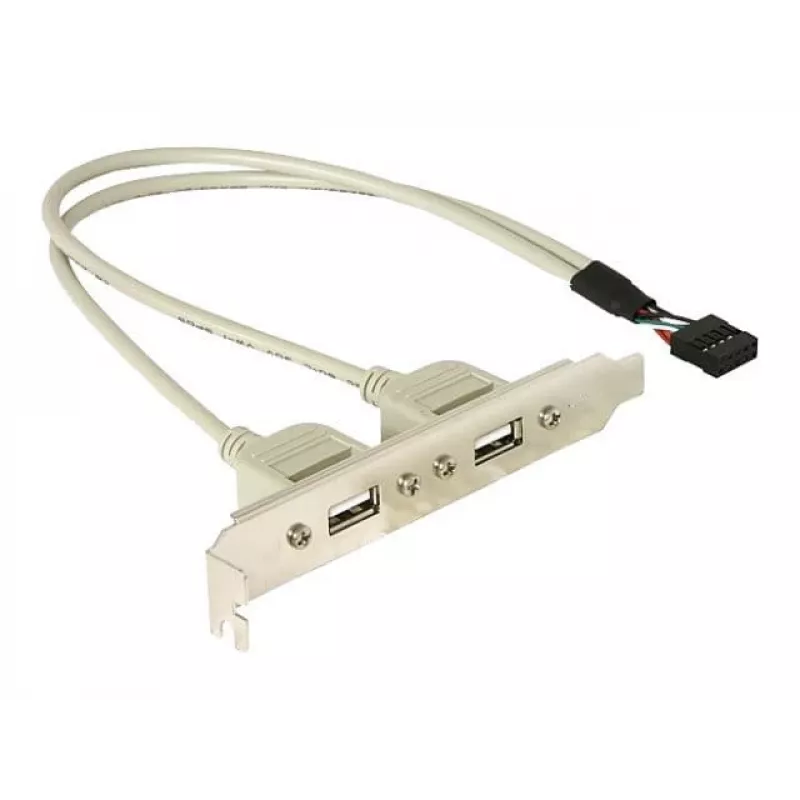 Slotbracket 1x iekšējais USB 5pin uz 2x USB2.0 ārējais DeLOCK 71000