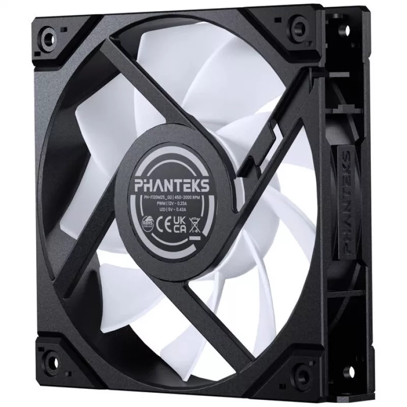 Phanteks M25 Gen2 120mm PWM D-RGB ventilatoru 3 iepakojums - melns