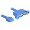 USB kabelis DeLOCK 82941 USB 3.2 Gen 1 0,45 m 2 x USB A zila