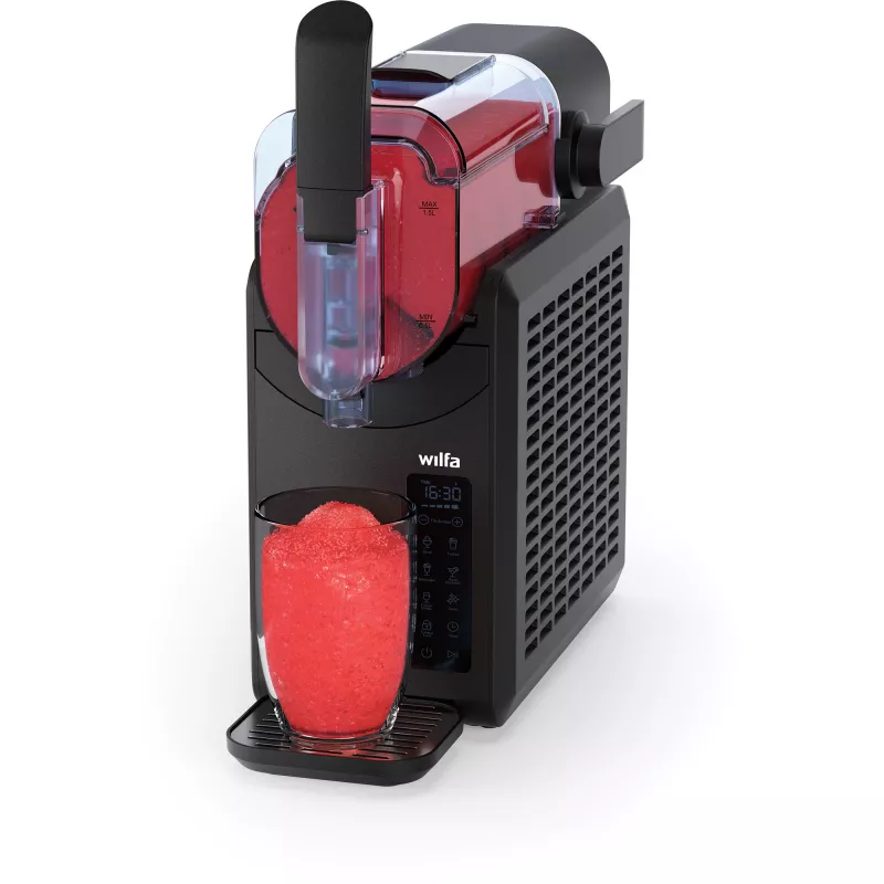 Pārnēsājams ledus kubiņu automāts Wilfa FDM1B‑TC2000, 220 W, kompakts uz galda virsmas, 175×430×445 mm
