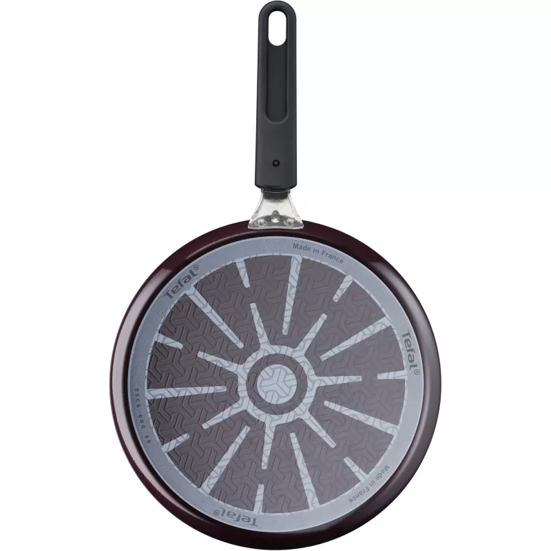 Pankūku panna Tefal Resist Intense D52210 apaļa 25 cm melna sarkana