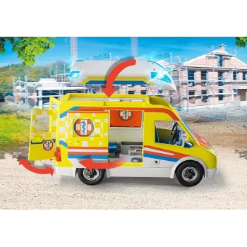 Playmobil 71202 City Life ātrā palīdzība ar gaismām un skaņu rotaļu komplekts, piemērots vecumam 4+ atsevišķi