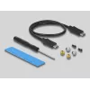 SSD korpuss DeLOCK Ārējais USB Type-C combo korpuss M.2 NVMe PCIe vai SATA SSD