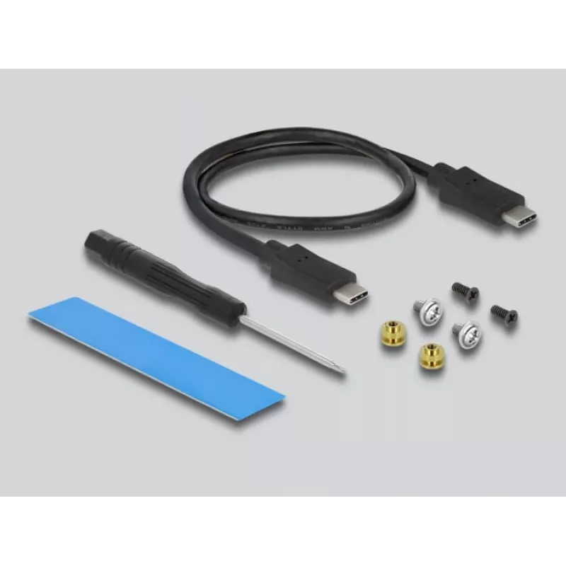 SSD korpuss DeLOCK Ārējais USB Type-C combo korpuss M.2 NVMe PCIe vai SATA SSD