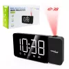 Digitālais LED pulksteņa radio GreenBlue GB172 ar FM uztvērēju, projektoru, termometru, USB 5V un CR2032 barošanu