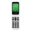 Feature phone Doro Leva E22 atvāžamais, 2,8 collu (7,11 cm) displejs, Viena SIM karte, 0,3 MP kamera, 1150 mAh, 127,8 g, Sarkans/Balts