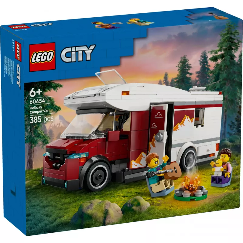 Konstruktoru rotaļlieta LEGO City Adventure Camper 60454, 385 detaļas, augstums 80 mm, no 6 gadu vecuma