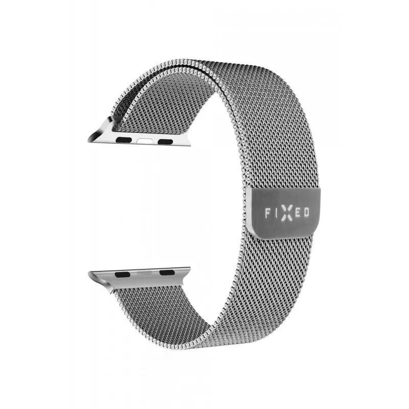 FIXED sietiņa siksniņa Apple Watch 38/40/41 mm — FIXMEST-436-SL sudraba, Milānas nerūsējošais tērauds, regulējama
