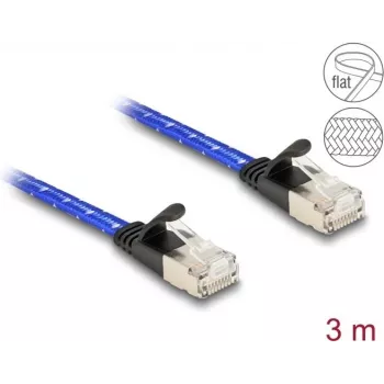Tīkla kabelis DeLOCK RJ45 plakans Cat.6A 3m zils