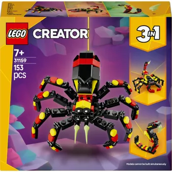 LEGO Creator 3-in-1 būvējams zirnekļa modelis 31159 — 153 gab., vecums 7+, 110×150×50 mm
