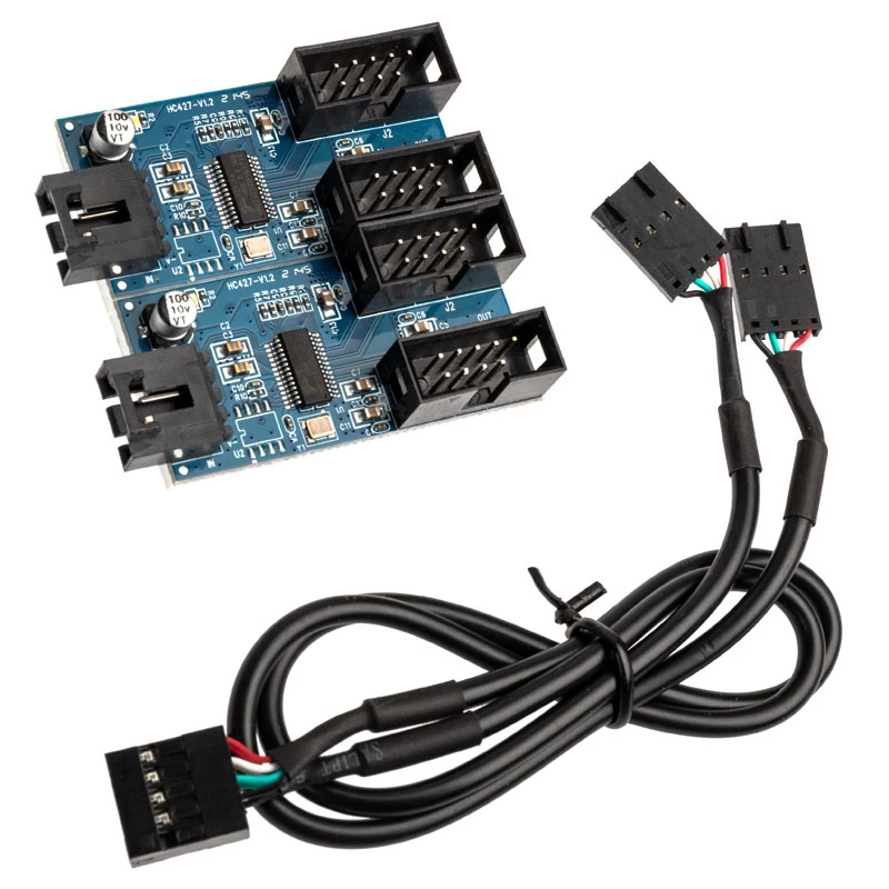 USB 2.0 centrmezgls Akasa AK-CBUB64-30BK 1–4 portu USB 2.0