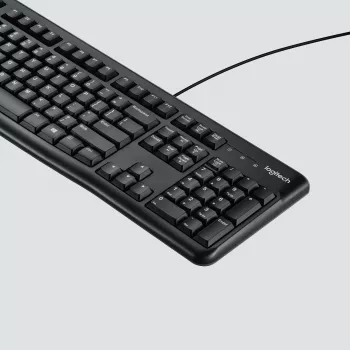 Logitech Desktop MK120 Combo, Melns, Wired, Swiss, 920-002504