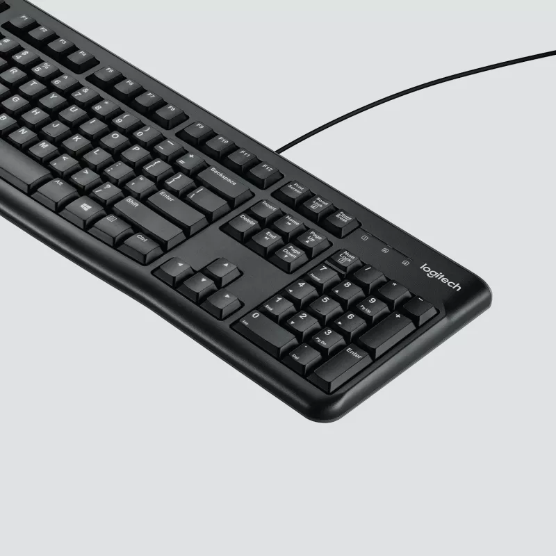 Logitech Desktop MK120 Combo, Melns, Wired, Swiss, 920-002504