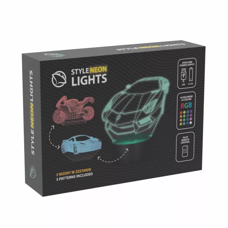 LED transportlīdzekļa RGB 3D gaismas dekorācija MANTA SNL120RGB — RGB lampa automašīnām un motocikliem