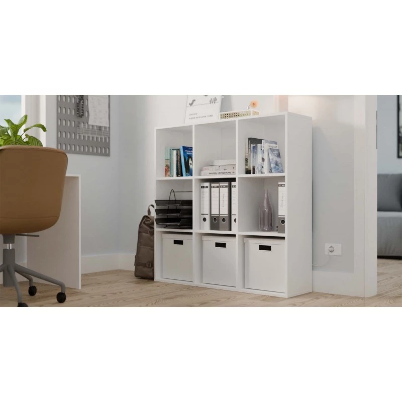 MALAX 3x3 H Balts SHELVING UNIT
