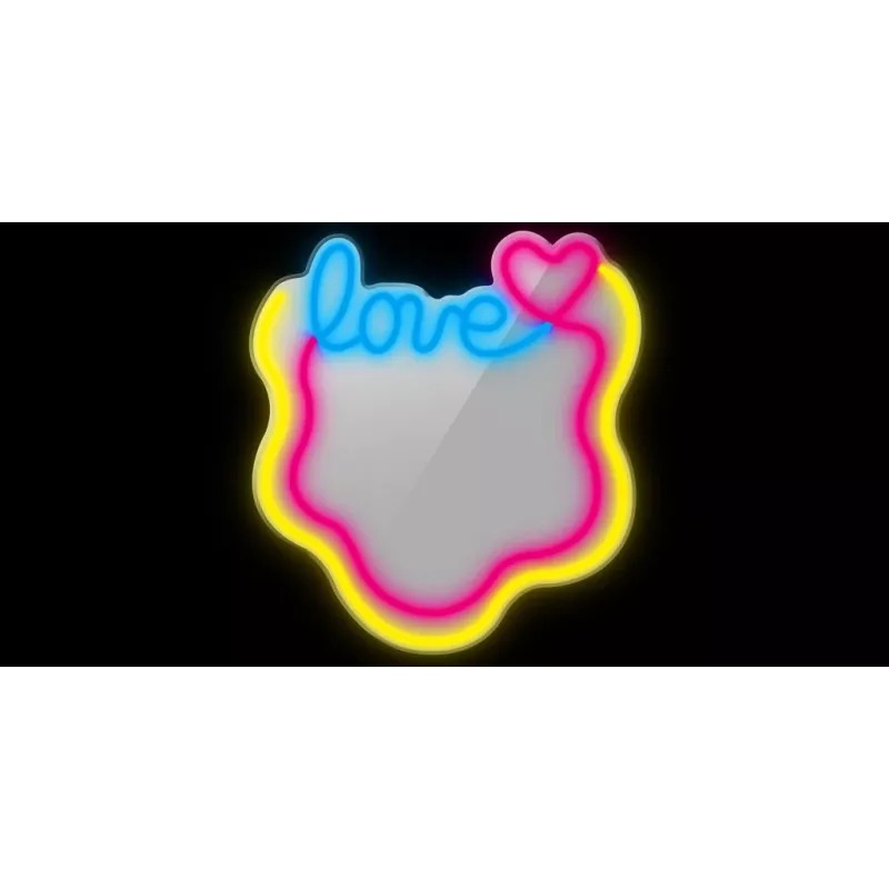 LED neona spoguļa gaisma MANTA MASNL131MT – “LOVE” dizains, iebūvēts LED neona apgaismojums