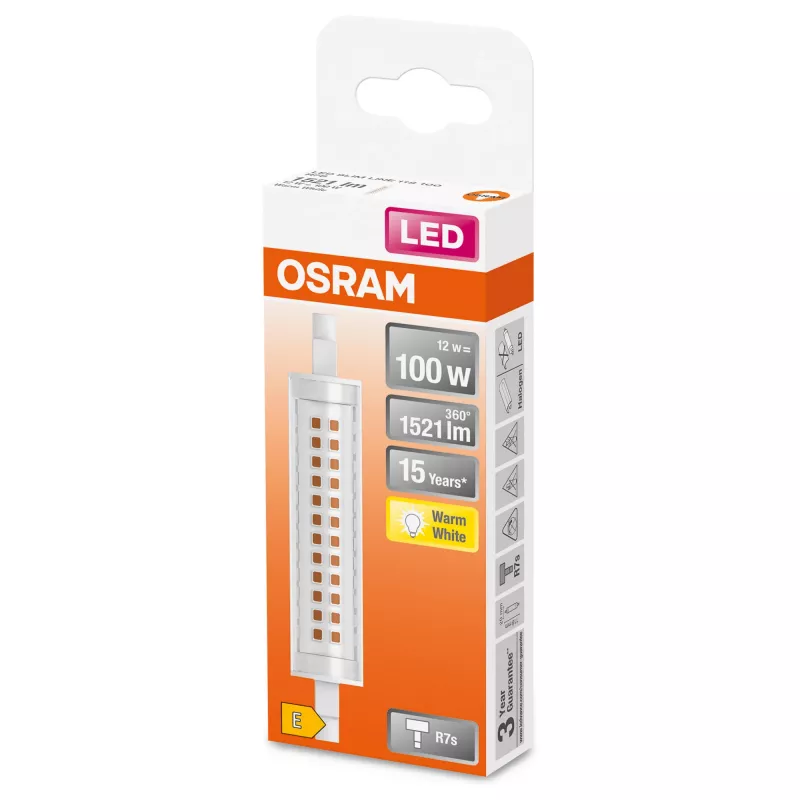 LEDvance Osram plāns LINE LED spuldze 12 W R7s 1521 lm 2700 K