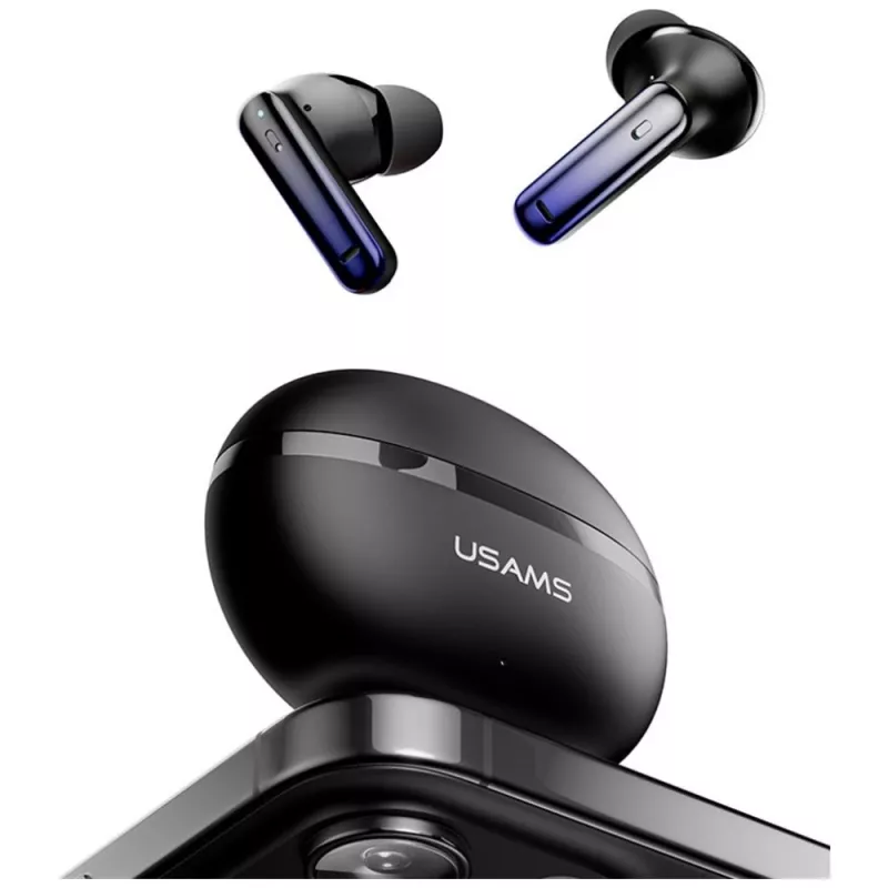 Bluetooth austiņas Usams TWS E02 ANC+ENC melnas
