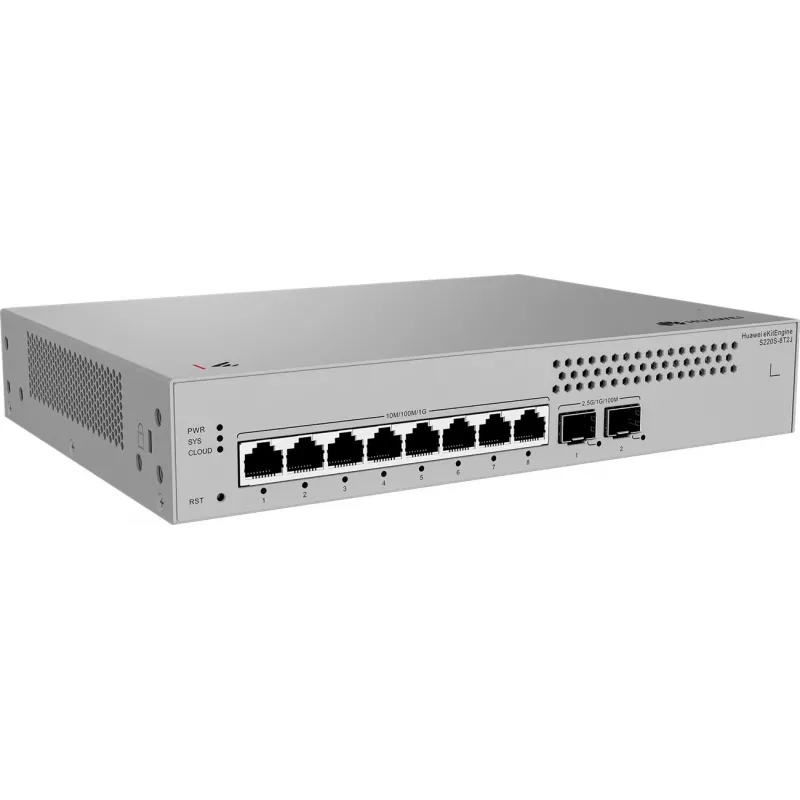 Pārvaldāms slēdzis HUAWEI S220S-8T2J L2 Gigabit Ethernet 8 porti 1U pelēks