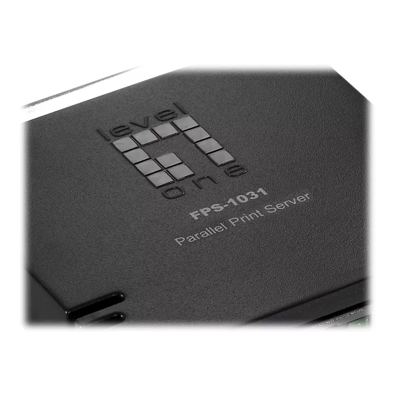 LevelOne paralēlais printera serveris, melns, zaļš, Activity, Link, Power, Status, Taivāna, Ethernet LAN, IEEE 802.3, IEEE 802.3u, 10,100 Mbit/s