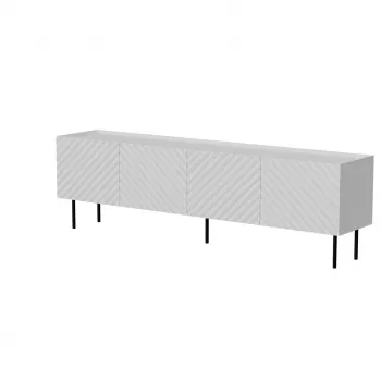 TV skapītis cama meble LUCCA 4D, 2000×400×590 mm, balta, skaidu plātnes virsma