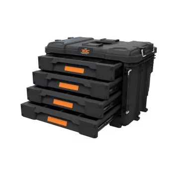 Instrumentu kaste KETER DIY ROC Pro Gear 4 atvilktņu vienība XL ar 4 atvilktnēm, tehnopolimērs, 25 L