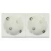 Sienas kontaktligzda DELOCK 81423 — CEE 7/3, 16 A, 250 V, balta, ABS/PC, 45×90 mm