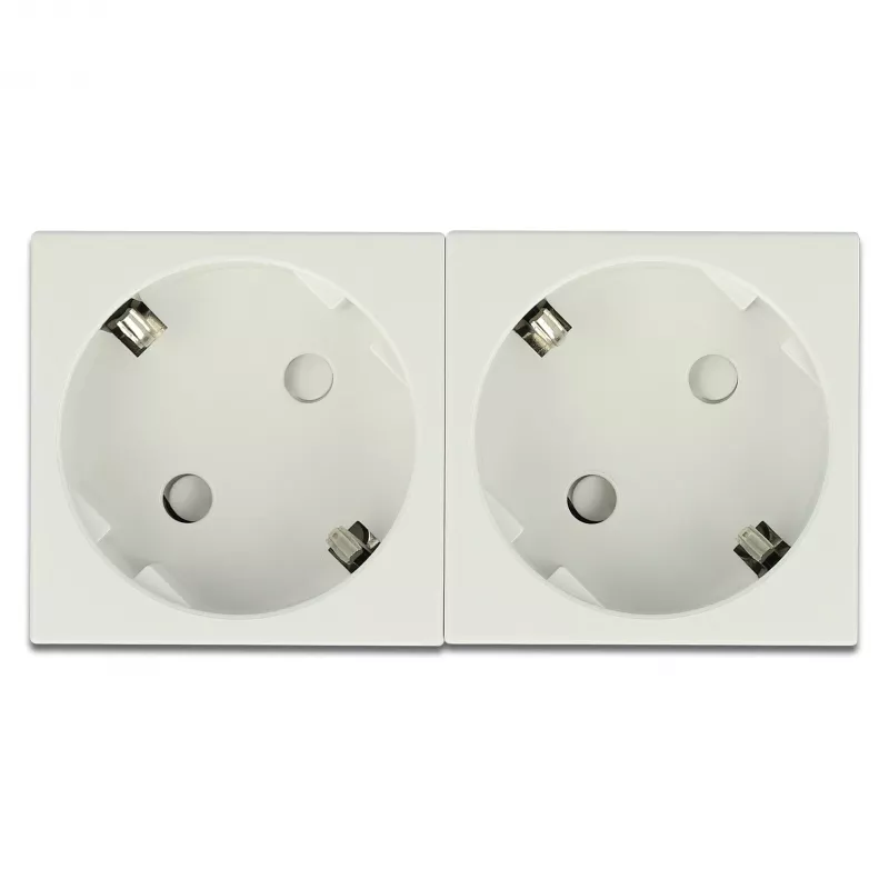 Sienas kontaktligzda DELOCK 81423 — CEE 7/3, 16 A, 250 V, balta, ABS/PC, 45×90 mm