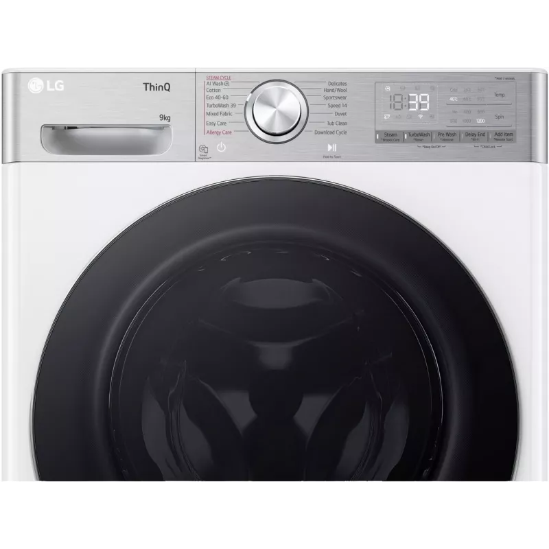 LG F2WR909P3W veļas mašīna, 9 kg, 47,5 cm, 1200 apgr./min