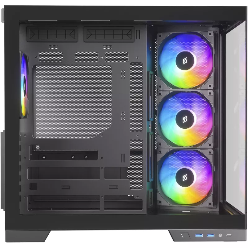 Silentware View A-RGB Melns PC korpuss VIEWMelns — vidēja torņa šasija ar A-RGB apgaismojumu