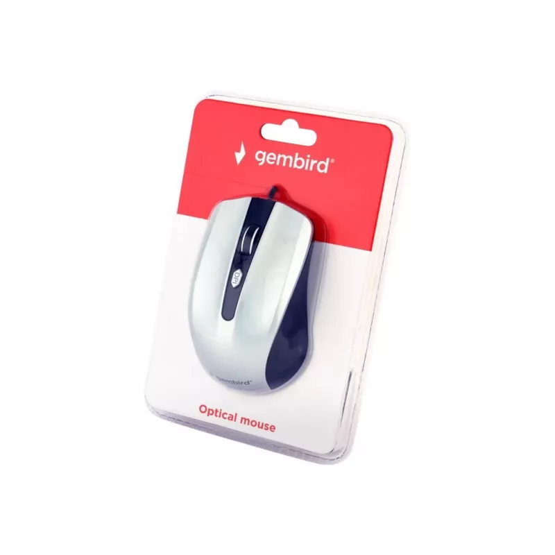 Vadu optiskā datorpele abām rokām GEMBIRD MUS-4B-01-BS, USB Type-A, 1200 DPI, 4 pogas, melna/sudrabota